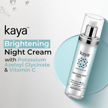 Kaya Clinic Brightening Night Cream 50ml | Azelaic Acid & Vitamin C Moisturizer For Visibly Brighter & Soft Skin | Hydrates Skin | All Skin Types